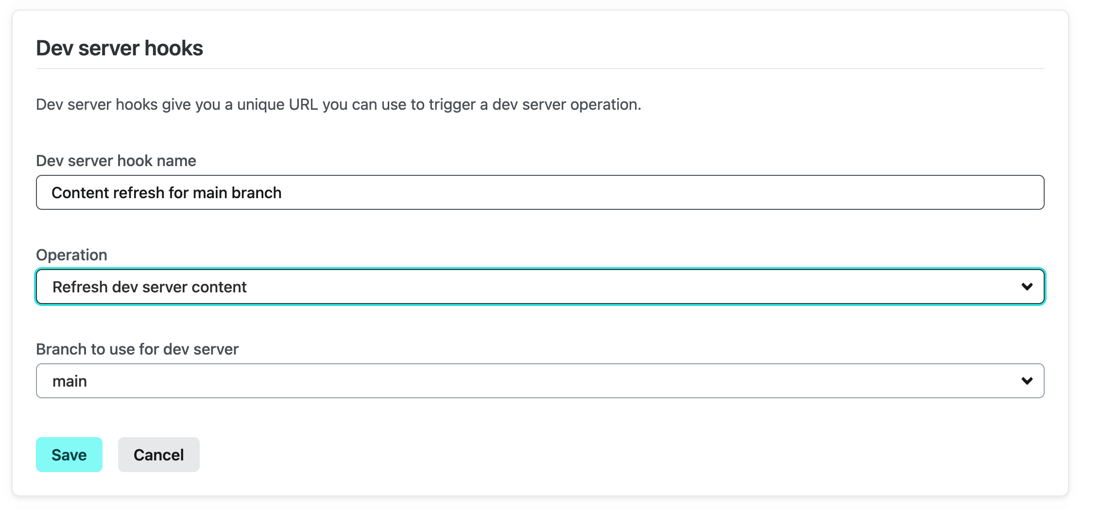 New preview server Hook